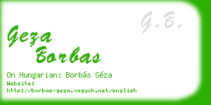 geza borbas business card