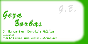 geza borbas business card